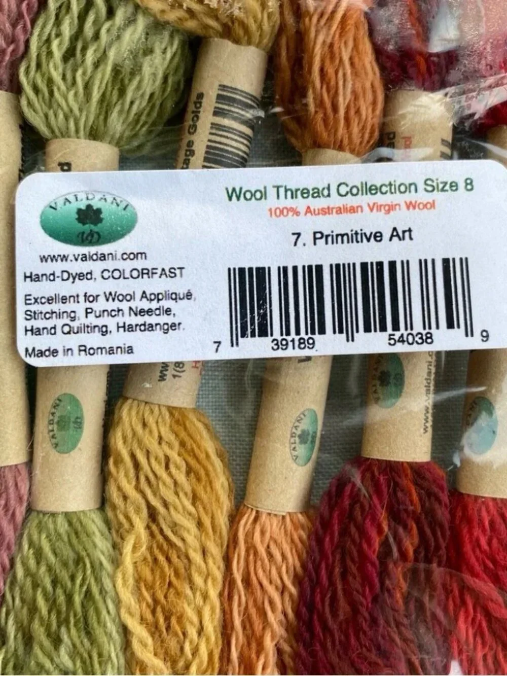 NWT Valdani wool thread collection Primitive Art size 8 set of 12 10 yard skeins